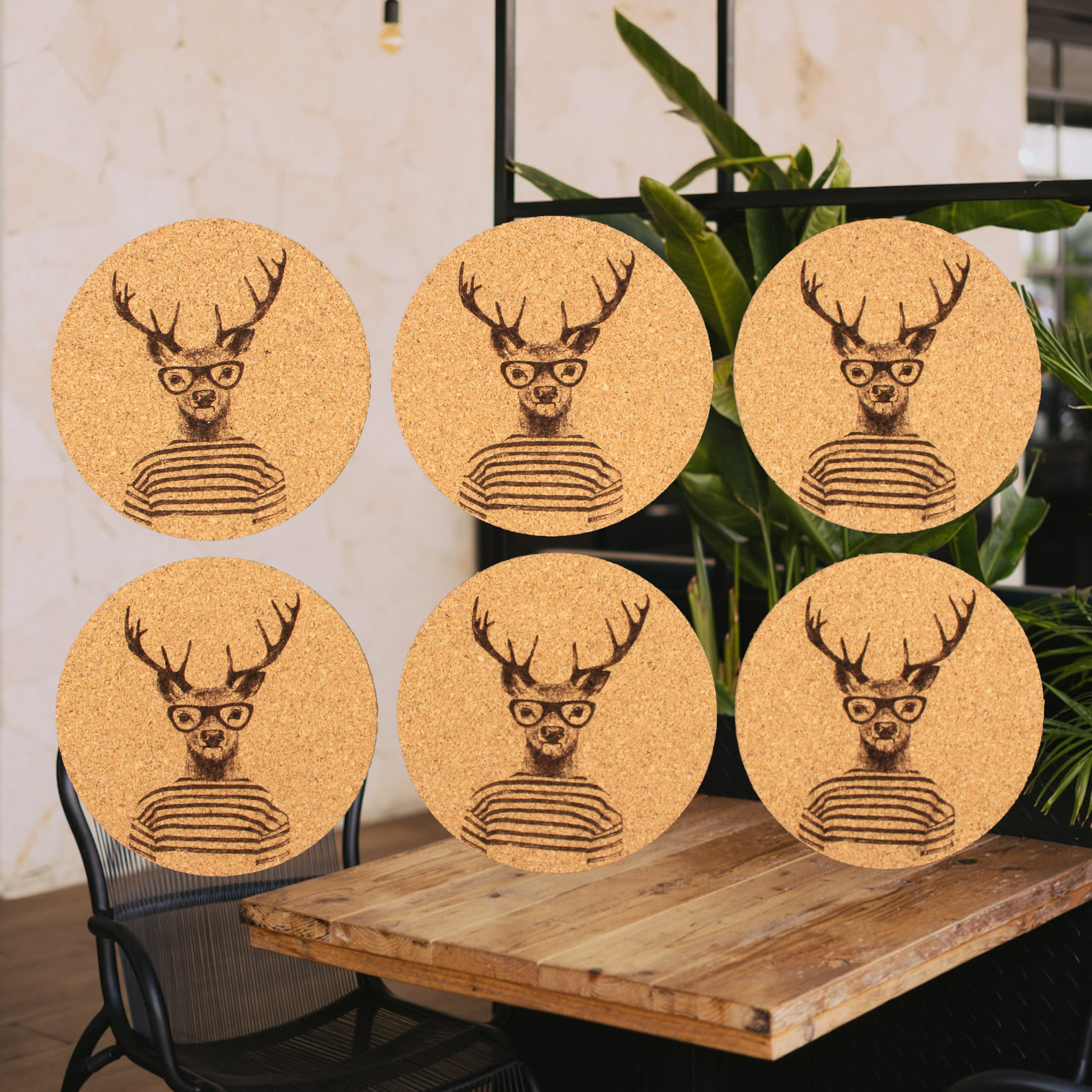 Hirsch Korkuntersetzer – Ø10cm
