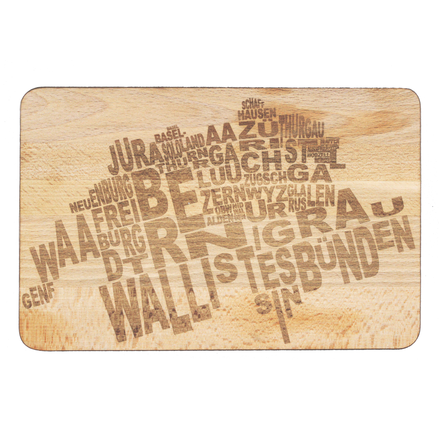 Frühstückbrettchen – Buche – Schweizer Kantone