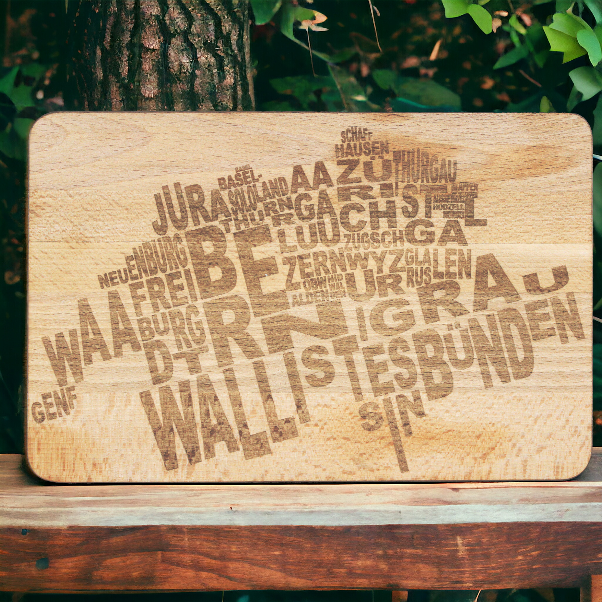 Frühstückbrettchen – Buche – Schweizer Kantone