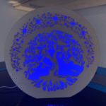 Lebensbaum Lampe blau