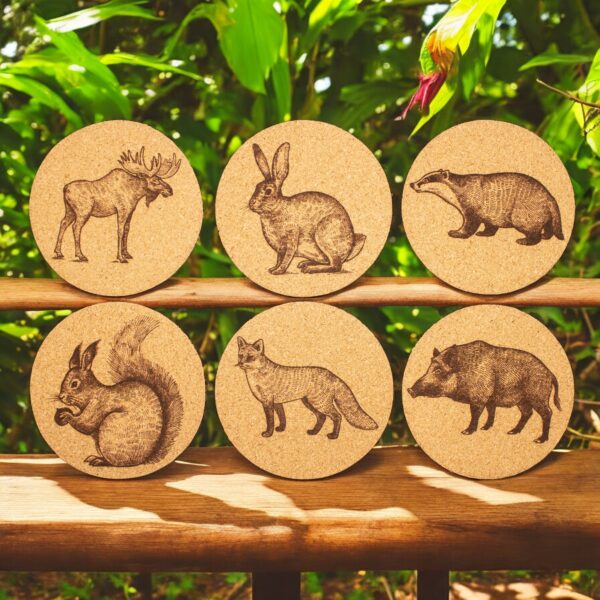 Waldtiere Waldtier Edition Korkuntersetzer - Ø10cm